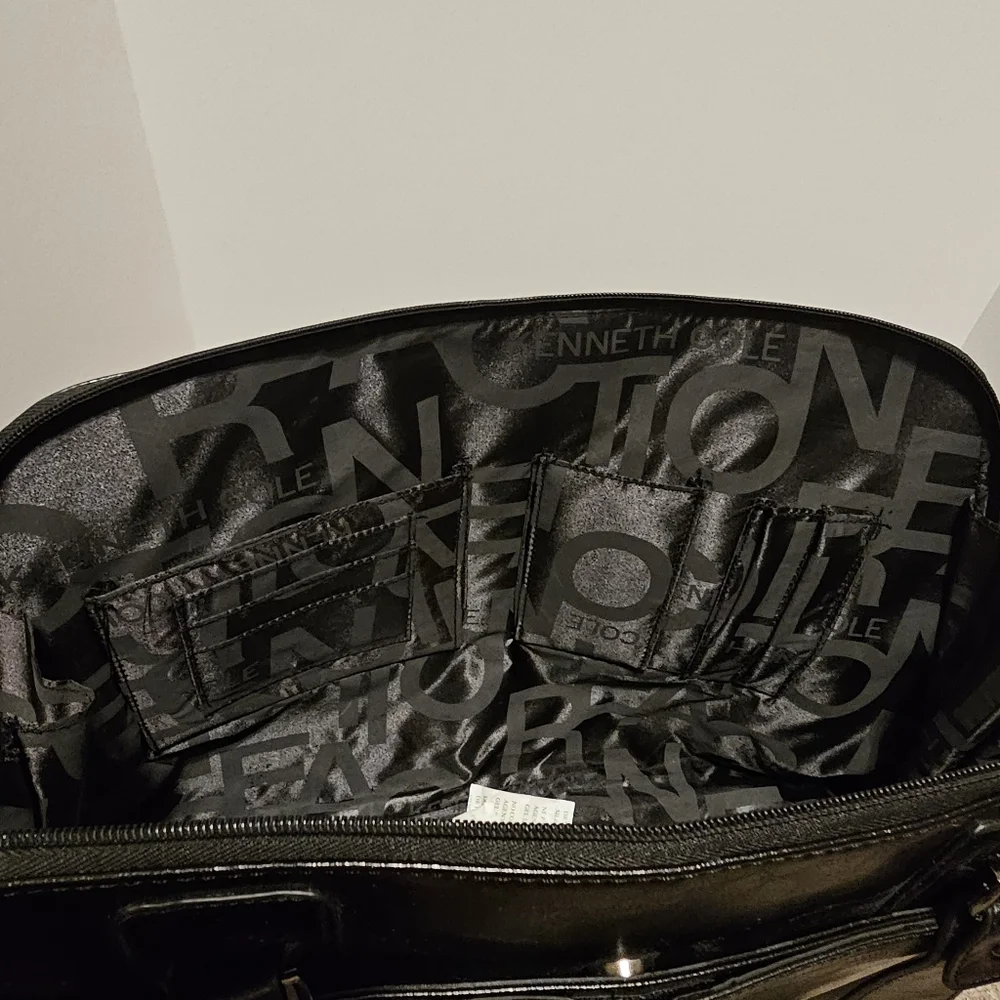 Kenneth Cole‎ Laptop Computer Black Snakeskin Tote Briefcase Bag Luggage Strap
